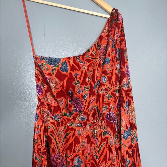 Alexis Marseille Asymmetrical Hi-Low Floral Dress/Gown Red Floral Size Small - Picture 4 of 11